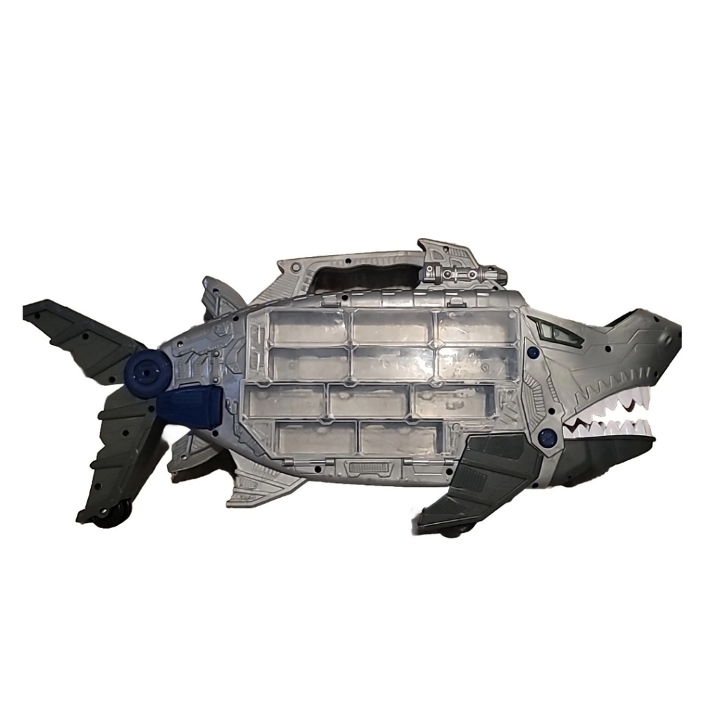 Shark Toy Car Carrier Kids OS Silver Storage Hauler with Ramp Handle